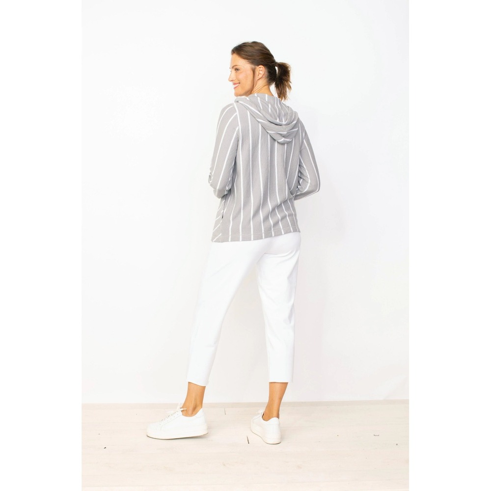 Habitat French Terry Stripe Hoodie Cotton Button‎ Front Sweatshirt size large - Picture 2 of 14